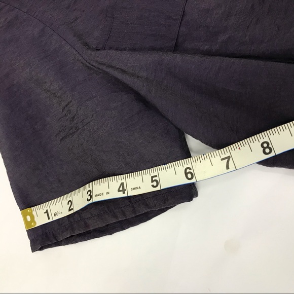 Asymmetrical Dark Purple Short Sleeve Blouse - Picture 9 of 11